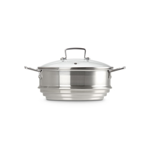 Le Creuset Classic 3-ply Stainless Steel Multi Steamer with Glass Lid 24cm